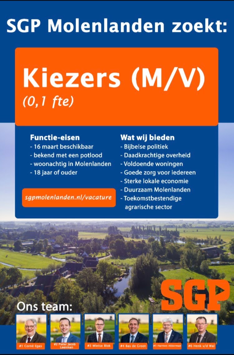 SGPMolenlanden's tweet photo. We hebben een hele mooie vacature! Iets voor jou? Kijk voor meer informatie op onze website of ga naar https://t.co/E2n0gLdLUa #DaadbijhetWoord #SGP #SGPMolenlanden #Molenlanden #GR2022 https://t.co/2VyfGzbZbm