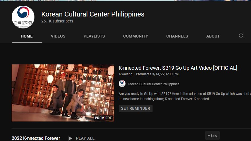 SB19YouTubeFam's tweet photo. 🔔 Set reminder for the premiere of
K-nnected Forever: SB19 Go Up Art Video [OFFICIAL]
https://t.co/Ox5RPO5qoZ

#KCCPhil #KnnectedForever 
@SB19Official #SB19 
#Bazinga_SB19 is my hype song! https://t.co/Kj5lQp56UO