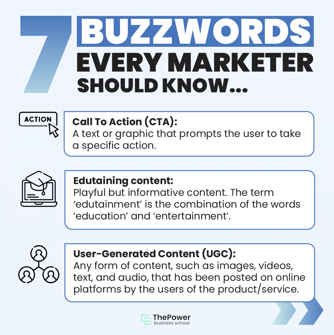 ThePower_Global's tweet photo. Refresh your knowledge with these terms! 📚

Because being on top of all the new #trends and #buzzwords is essential for all #marketers (and businesses). 🔥🚀

#neverstoplearning #marketingtrends #CTA #retargeting #edutainment #UGC #growthmindset #growthhacking #humaning https://t.co/a5BeufqgQS