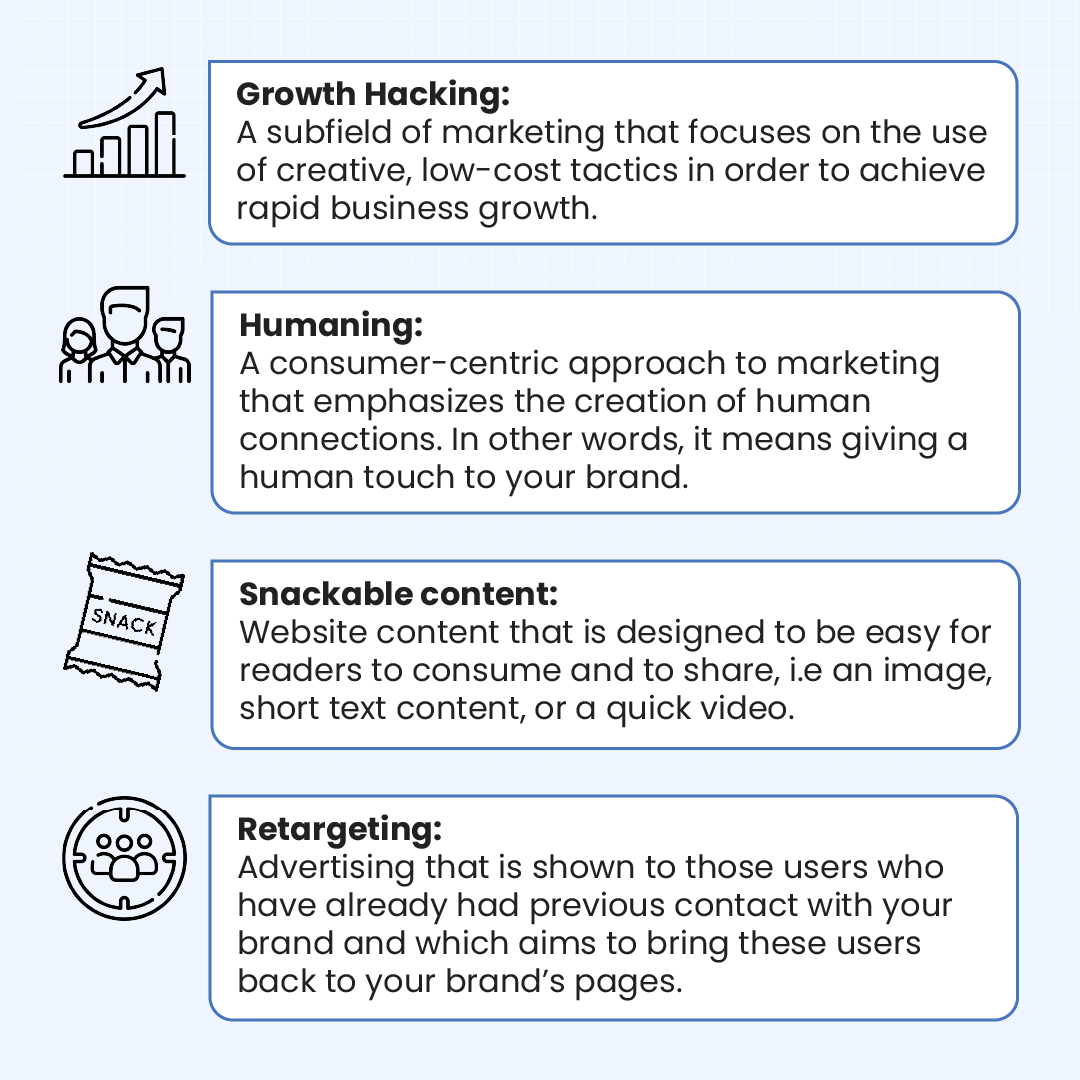 ThePower_Global's tweet photo. Refresh your knowledge with these terms! 📚

Because being on top of all the new #trends and #buzzwords is essential for all #marketers (and businesses). 🔥🚀

#neverstoplearning #marketingtrends #CTA #retargeting #edutainment #UGC #growthmindset #growthhacking #humaning https://t.co/a5BeufqgQS