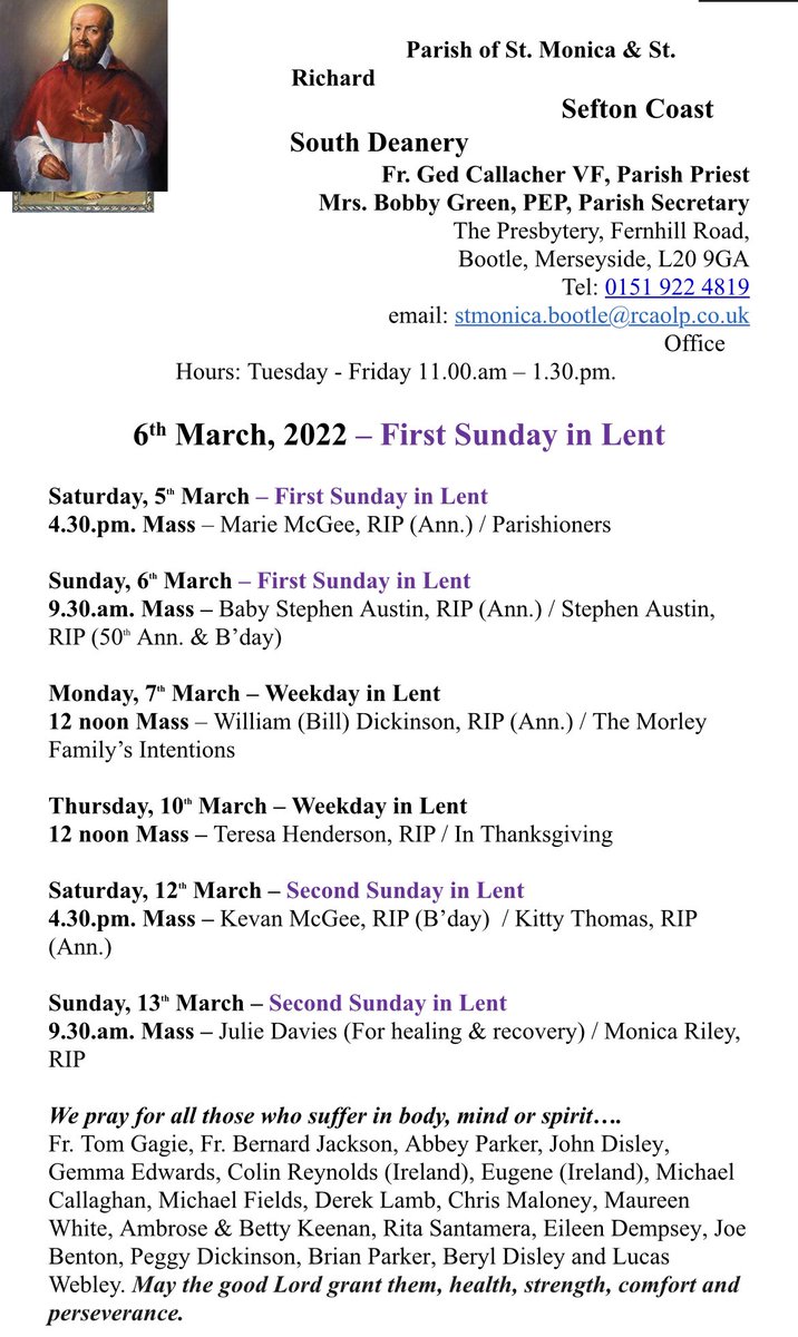 SeftonSouthDean's tweet photo. Newsletter for St Monica and St Richard’s, Bootle. https://t.co/5n7wct2Lby