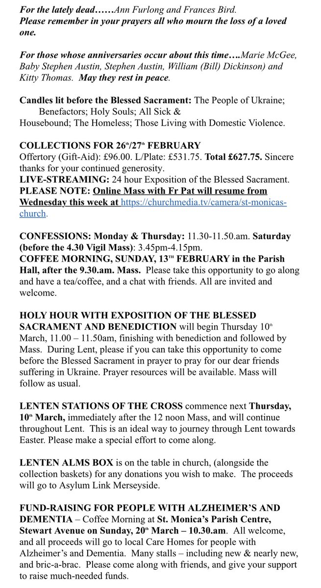 SeftonSouthDean's tweet photo. Newsletter for St Monica and St Richard’s, Bootle. https://t.co/5n7wct2Lby
