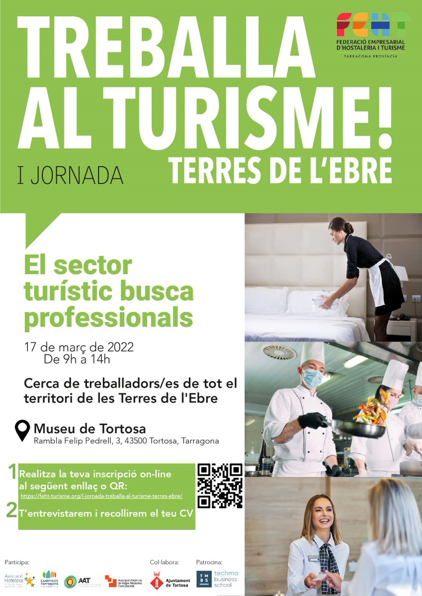 H_CostaDorada's tweet photo. Aquest dijous 17 de març celebrem la nostra primera Jornada de Treballa al Turisme de les Terres de l'Ebre.
No perdis l'oportunitat!
📝 Apunta't! https://t.co/oWfpGxqtwz