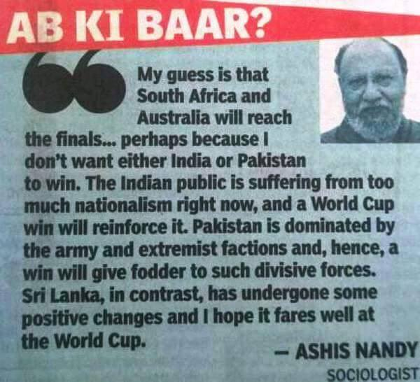 shaksingh's tweet photo. Golden words of Ashis Nandy (Sociologist) in 2015 
#AdarshLiberal https://t.co/IIR0iZO2Ts