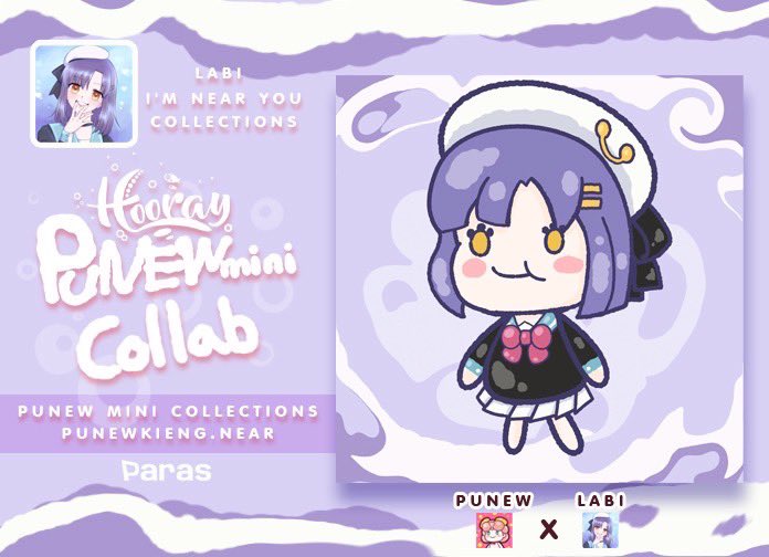 🌟🎉TADA🎉🌟
✨Special Drop✨
Punew mini x Labi  เป็นงาน Collab ชิ้นที่ 2/4 สุดตัลล้ากกก ~🥰ออกมาเป็น ตะน้อน Punew ลุคใหม่ ขอบคุณ<a href="/MoonAbsorb/">RolyMoonie🌙✨ CQ9 • M51-52</a> 
ฝากตะน้อนด้วยน๊าาา 💕 @ParasHQ 
paras.id/collection/pun…
#NFTTHAILAND #nftcollectors #paras
x.com/jeabjee1/statu…