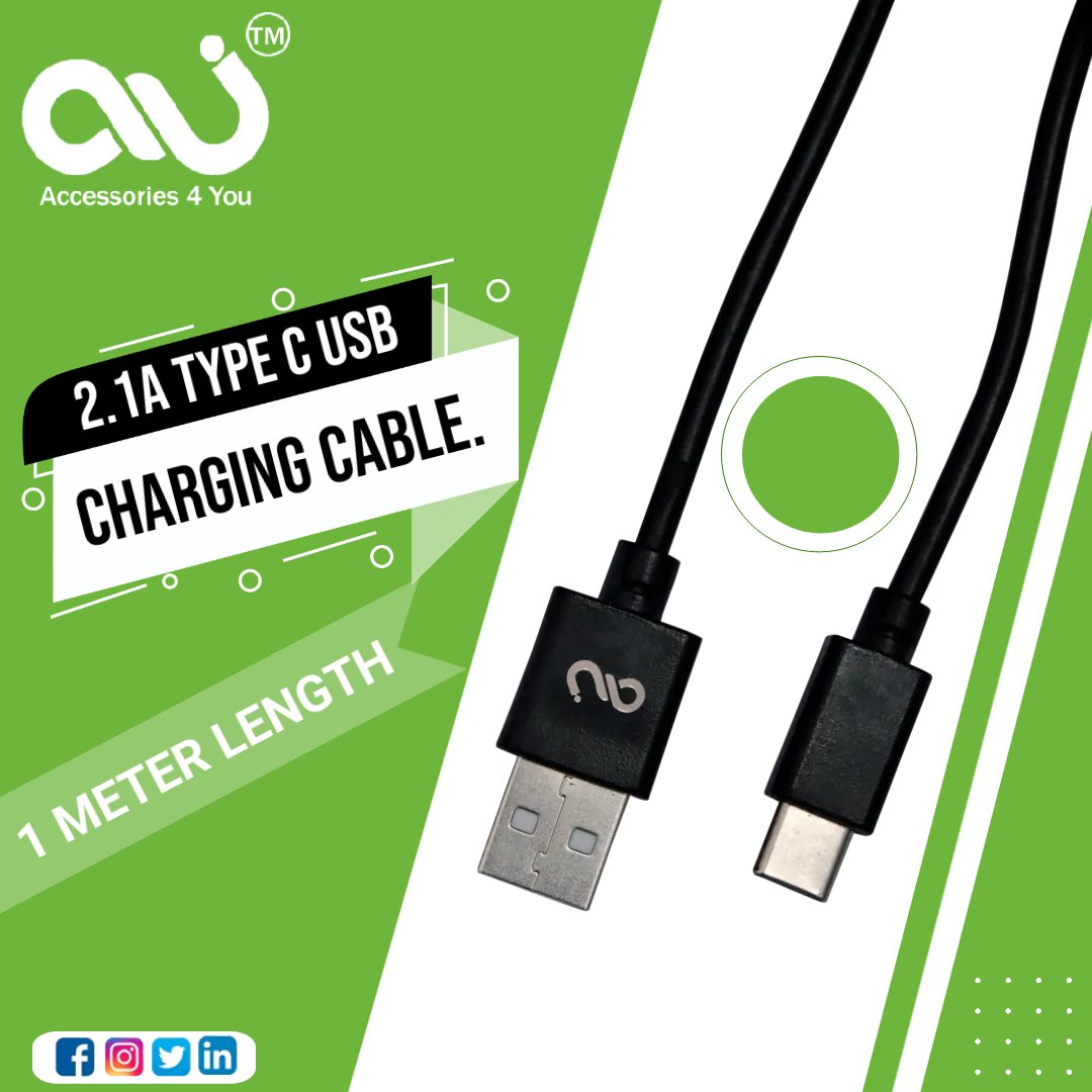 2.1A Type C Usb Charging Cable.
1 Meter.
Au Accessories 4 You.
#auusbcable #typecusb #newgadets #thinkau #goodquality #thinkquality #usbcable #newproduct #chargingcable #aumobileaccessories #auaccessories #auaccessories4you #goldenflyersgroup #BellatrixNC #india #vocalforlocal