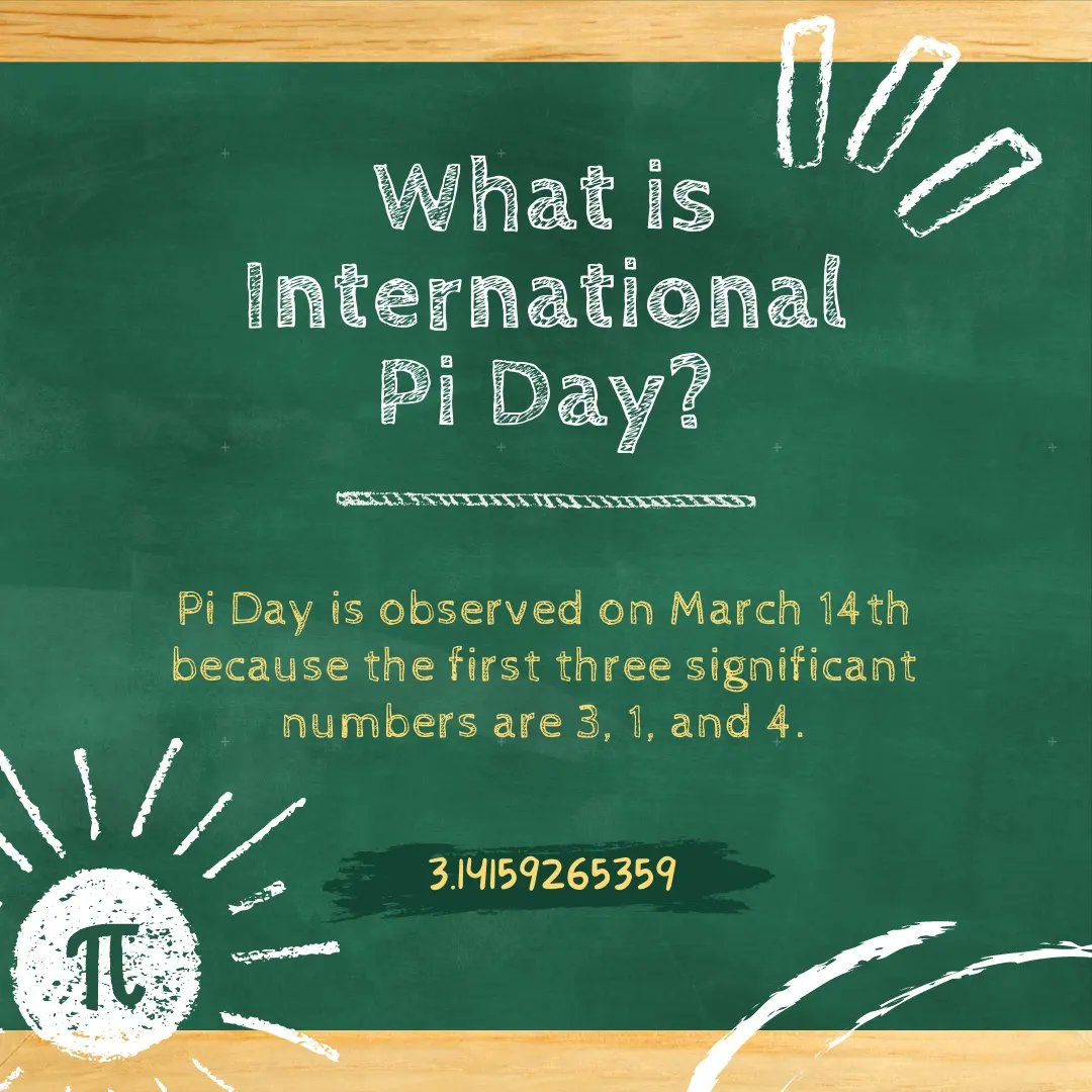 IS238SBA's tweet photo. Good Day SBA! Today is Pi Day!😃🥧 Pi Day celebrates the mathematical constant π (3.14). It is celebrated in countries that follow the month/day (m/dd) date format, because the digits in the date, March 14 or 3/14, are the first three digits of π (3.14).
#HaveAProductiveWeek✅️ https://t.co/zShcCOcO6J