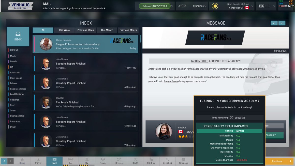 taegenpoles's tweet photo. So it turns out that you can hire me as a young driver in @PlayMotorsport … does this mean I’ve made it? #youngdriver #motorsportmanager https://t.co/nv2w2xlzC5