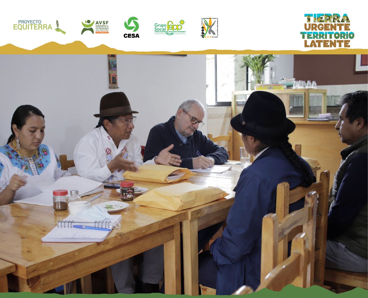 AVSFlatam's tweet photo. 🟤🟢🟤 #Equiterra 🇪🇨 
Socialización de propuesta de reforma a la #LeyTierrasRuralesTerritoriosAncestrales en #Cayambe con #GuillermoChuruchumbi @AlcaldeCayambe, Vinicio Quilo, presidente @pueblokayambi, César Pilataxi de FundaciónKawsay, Alberto Morales dirigente de Ecuarunari. https://t.co/d7kPZ9OZbB
