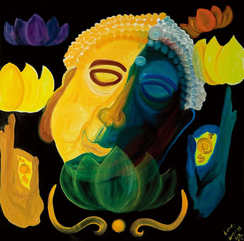 SDL_LeeSunDon's tweet photo. <What a Joy to Bestow Blessing; What a Joy to Be Blessed>
The King of Rulai Series 3 

#Nowar
#нівійні
#НЕТВОЙНЕ
#戦争反対 
#peace 
#Love
#zen 
#art
#Buddha 
#compassion 
#禅 https://t.co/gXIECiH2Nw