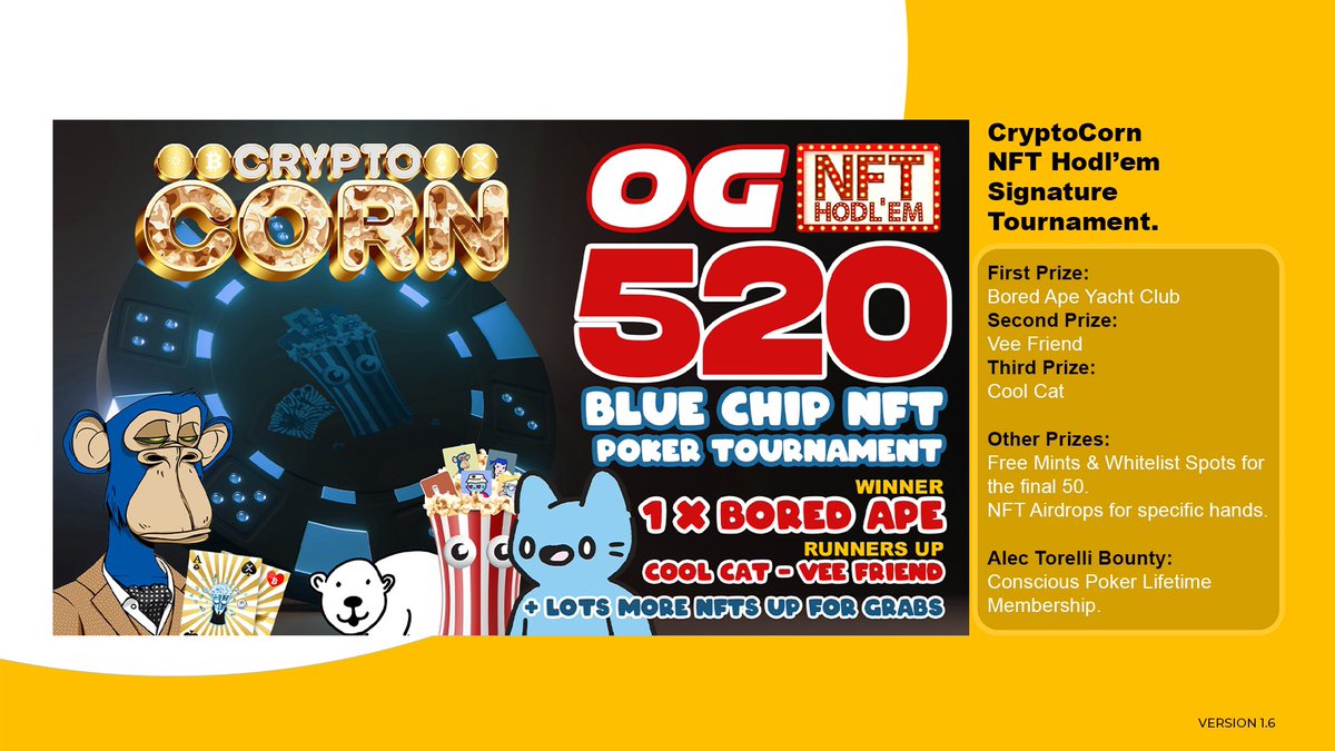mspope's tweet photo. First ever Decentralized NFT Poker HODL,EM
Alpha Testing with big prizes Running now come and join
Blue chip NFTs PRIZES
BAYC, COOL CAT & MORE
THE DROP๐March 15
https://t.co/pZxg9SezL8
#NFTs #NFT #CryptoCups #NFTartist #CryptoCorn @CryptoCups_io https://t.co/S7uTVpwzw3