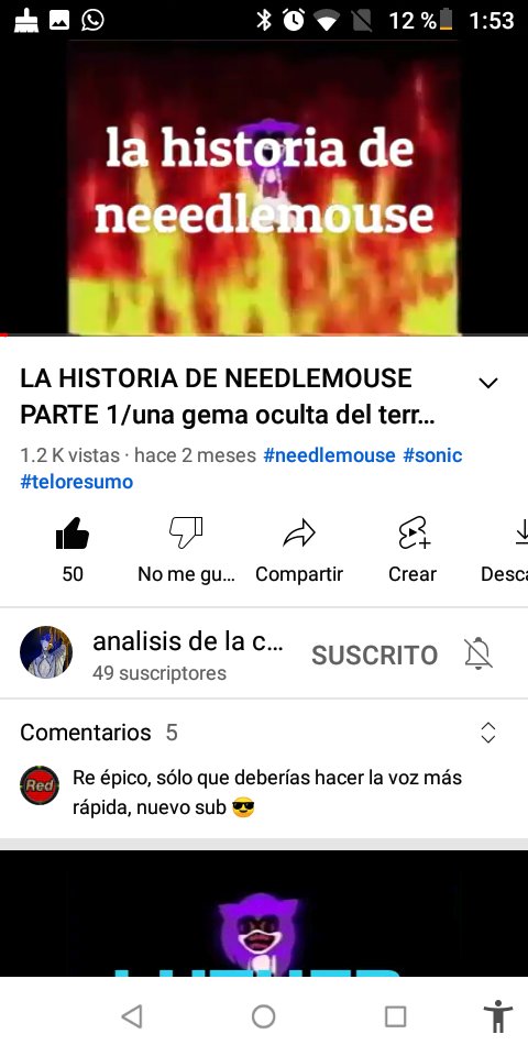 renew_infinity's tweet photo. Mi vídeo de explicando la historia de NEEDLEMOUSE a llegado a las 1.200 visitas !! Estoy orgullosa ya que solamente empeze hace un mes con este canal.
https://t.co/Oab3oJhk16
#needlemouse #sarah #needlemousevhs #SonicMovie2 #SonicMovie #artistas #videos #filmora https://t.co/sKWMbCmlP4