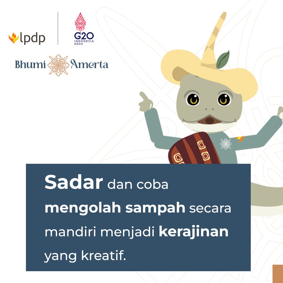 pk181_lpdp's tweet photo. Hai, Sobat Komba! 

Apakah kamu pernah mencoba mengolah sampah menjadi suatu kerajinan tangan? Selain bermanfaat mengurangi beban sampah, membuat karya kerajinan dari sampah juga bisa mendatangkan uang, loh! https://t.co/2KBXtbzn4R