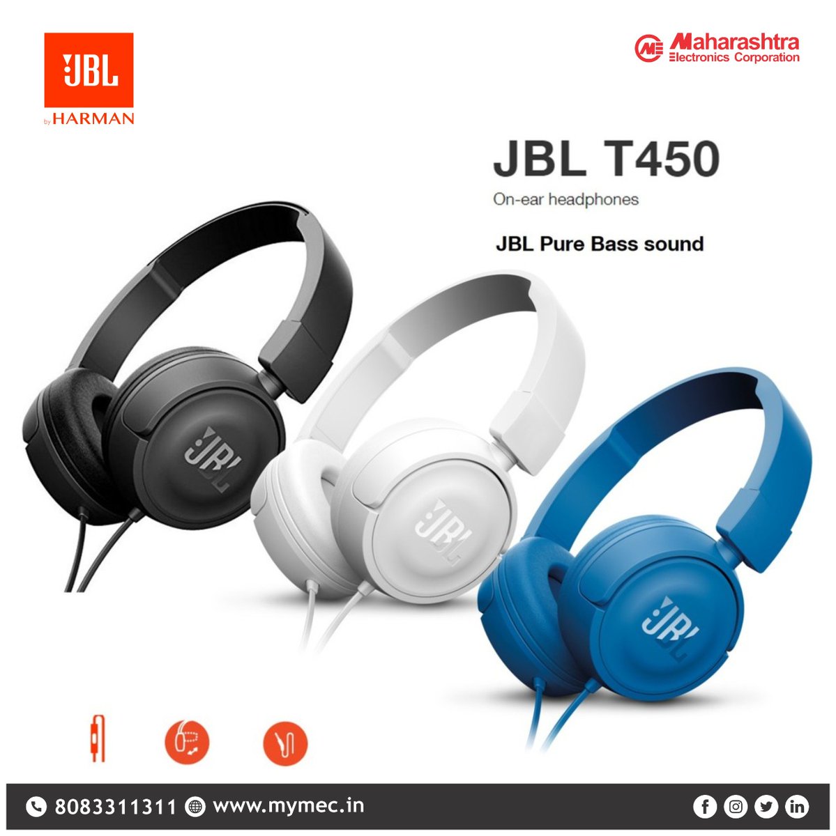 mec_pune's tweet photo. Listen to powerful bass on your songs with these JBL T450 Headphones.
They’re flat folding, lightweight, comfortable & compact. Punching out powerful big-store bass! 🎧
Shop Now: https://t.co/3Tn9Seq3Te
📞 8083311311
🌐 https://t.co/j6i4JxZytq
#jbl #jblt450 #T450 #headphones https://t.co/21k0l8yuSf