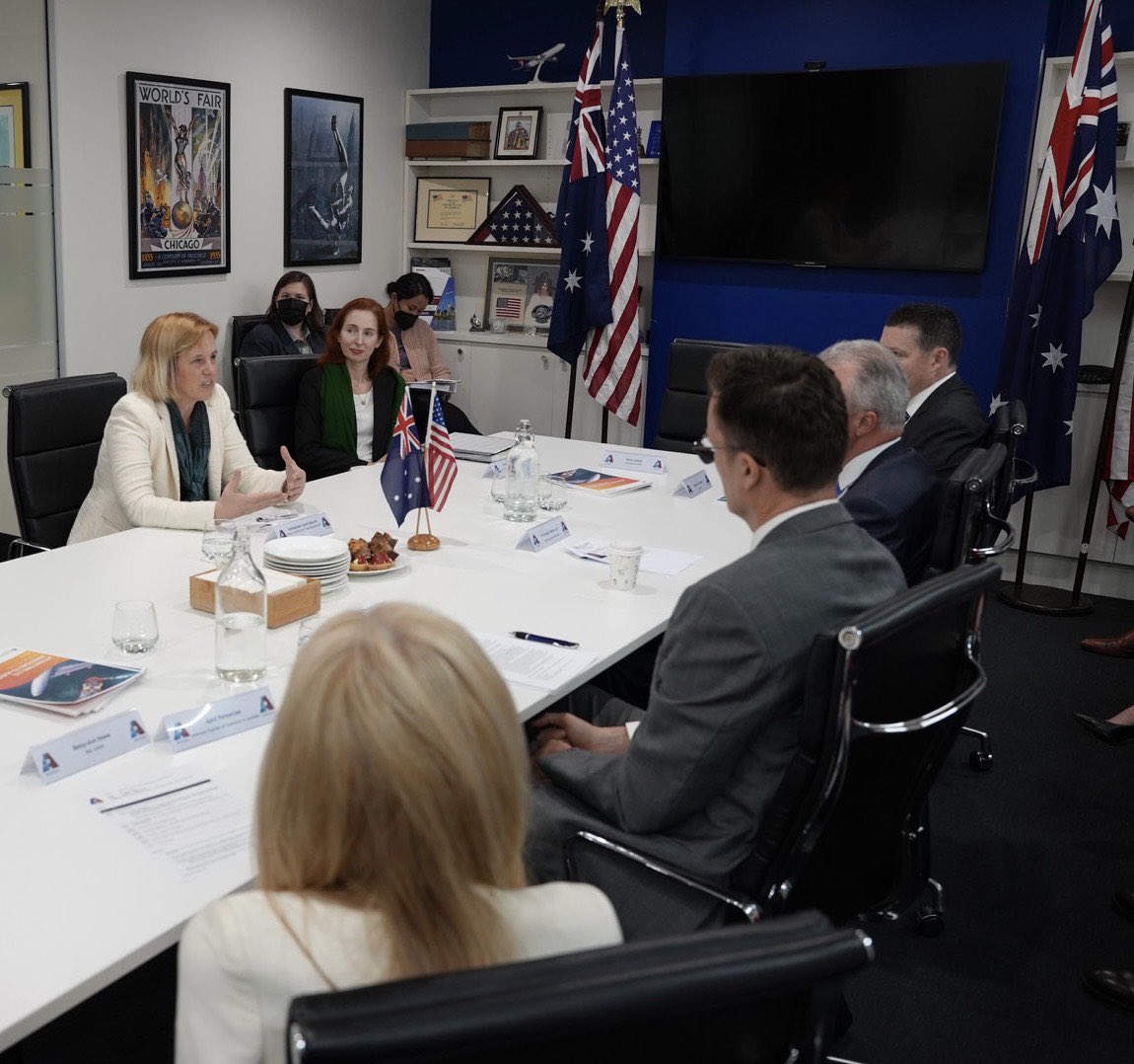 Ambassador Sarah Bianchi has arrived in Sydney, Australia and started her first individual trip as Deputy United States Trade Representative! She just met with AmChamAU and discussed the Biden Administration’s commitment to a strong 🇺🇸-🇦🇺 trade relationship.