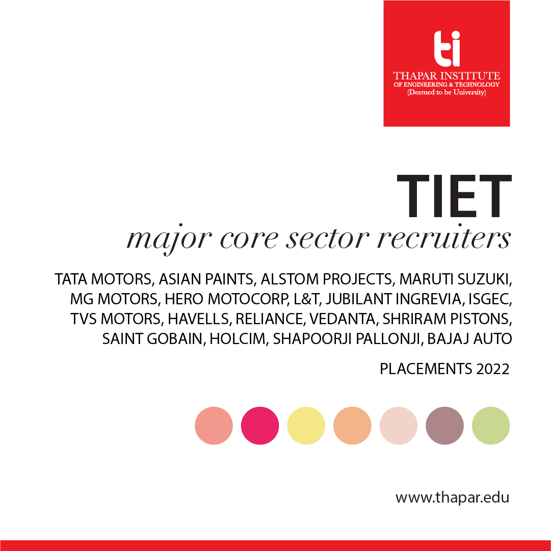 TIETofficial's tweet photo. Marquee core sector organizations prefer Thapar graduates!
https://t.co/zP66ASbTna
#ThaparInstitute #engineeringuniversity https://t.co/sDVwVfwofI