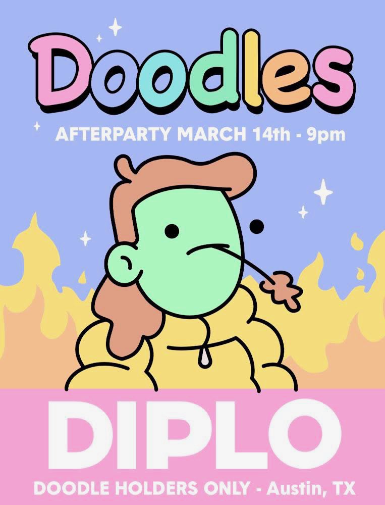 doodles's tweet photo. doodles afterparty with @diplo 🔥

location will be emailed to doodles who rsvp’ed at noon tmrw. https://t.co/CaeZPV2XOe