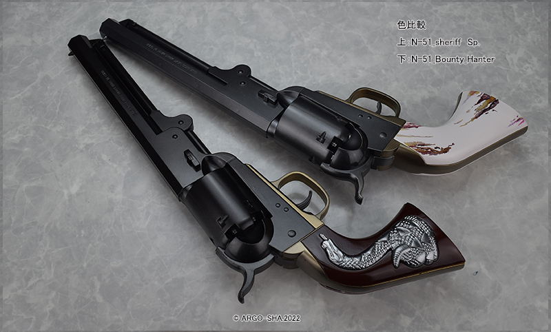 gifu36768954's tweet photo. #FullCock 製ウォーターガン第11弾のNAVY51の2種類が5月初旬発売予定!明日で予約〆切となります!
艶やかなガンメタルカラーが美しいN-51シェリフSPモデル!
蛇のエンブレムが目を引くN-51バウンティハンター!
明日の21時で〆切となります!電話でも予約可能ですよ!
どちらも税込¥3,520
#水鉄砲 https://t.co/TLSfaOWjoU