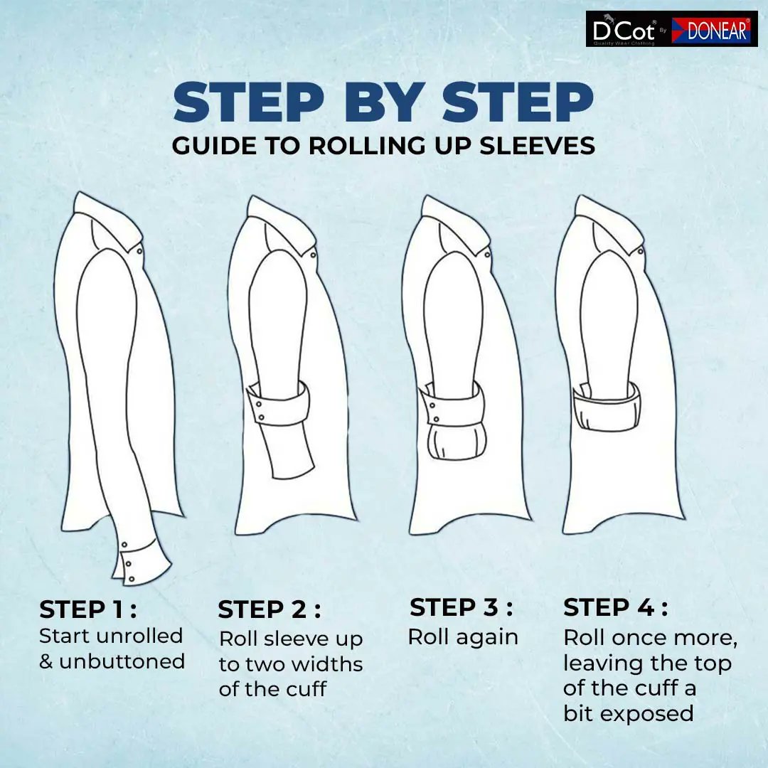 Are you unable to roll up your sleeves in a neat fashionable manner?🤔

Don't worry! We got your back. Follow these simple steps to ace the rolled up sleeves💙

#clothingtips #tipsandtricks  #styletips #fashiontips #tips4life #lifehacks