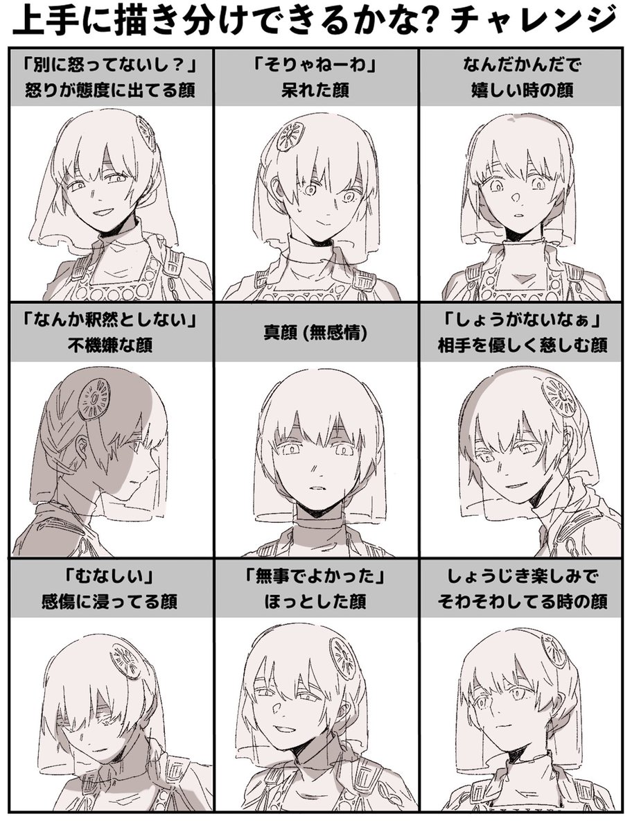 描き分けチャレンジのやつ 