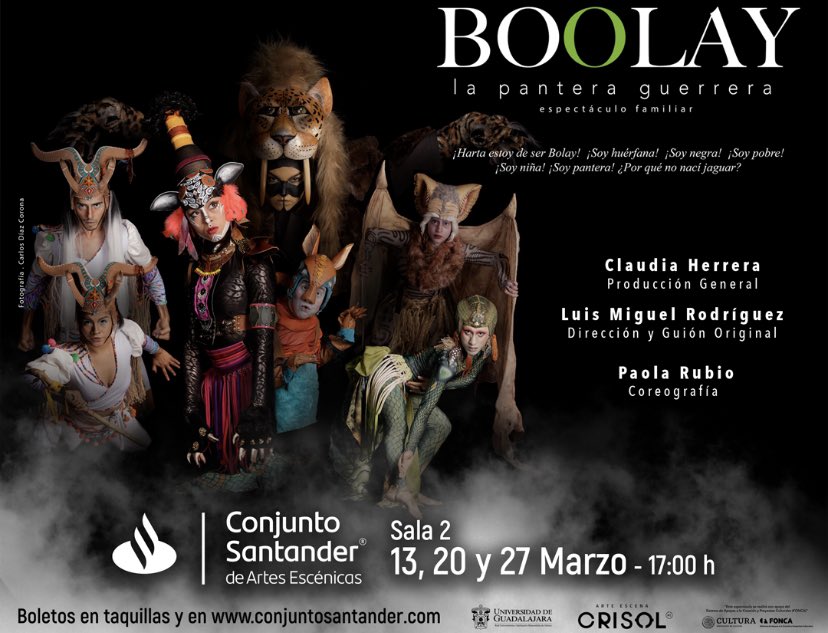 Robotania's tweet photo. Hoy fui al estreno de #Boolay la pantera guerrera en @ConjSantander y habrá dos funciones más domingo 20 y 27 de marzo 5PM. Ojalá puedan darse la oportunidad de disfrutar este espectáculo multidisciplinario. https://t.co/WDG6eNtkaX