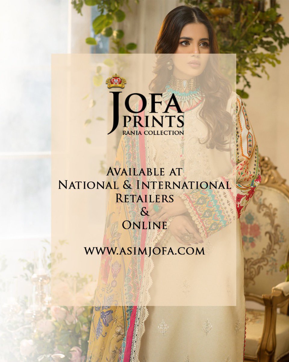 asimjofa's tweet photo. JOFA PRINTS; RANIA COLLECTION by ASIM JOFA | 
SHOP NOW at all national and international retailers and online https://t.co/5r8fs8ZOOn

#AsimJofa #IWearAsimJofa #RaniaCollection #JofaPrints #SpringSummer22 #Unstitched #Printed #Lawn2022 #AsimJofaLawn https://t.co/b86cwFsPOU