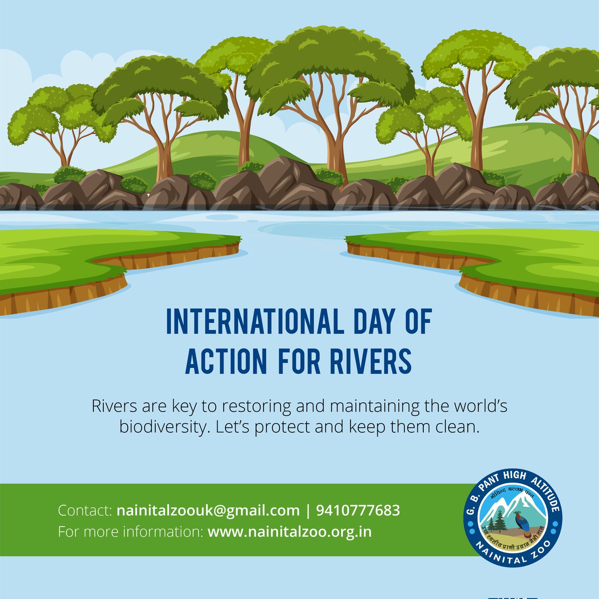 NainitalZ's tweet photo. Rivers are key to restoring and maintaining the world's biodiversity. Let's protect and keep them clean.
#internationaldayofactionforrivers #nainitalzoo https://t.co/Bu6z2D0MTn