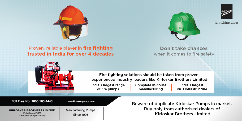 KBLPumps's tweet photo. #KBL is a market leader in providing fire-fighting pumping solutions &amp; offers a comprehensive range. These are used across residential &amp; commercial buildings, hotels, hospitals, airports, metros, and major industries.

#KirloskarPumps #KirloskarBrothersLimited #FirefightingPumps https://t.co/edhg0F3eyN