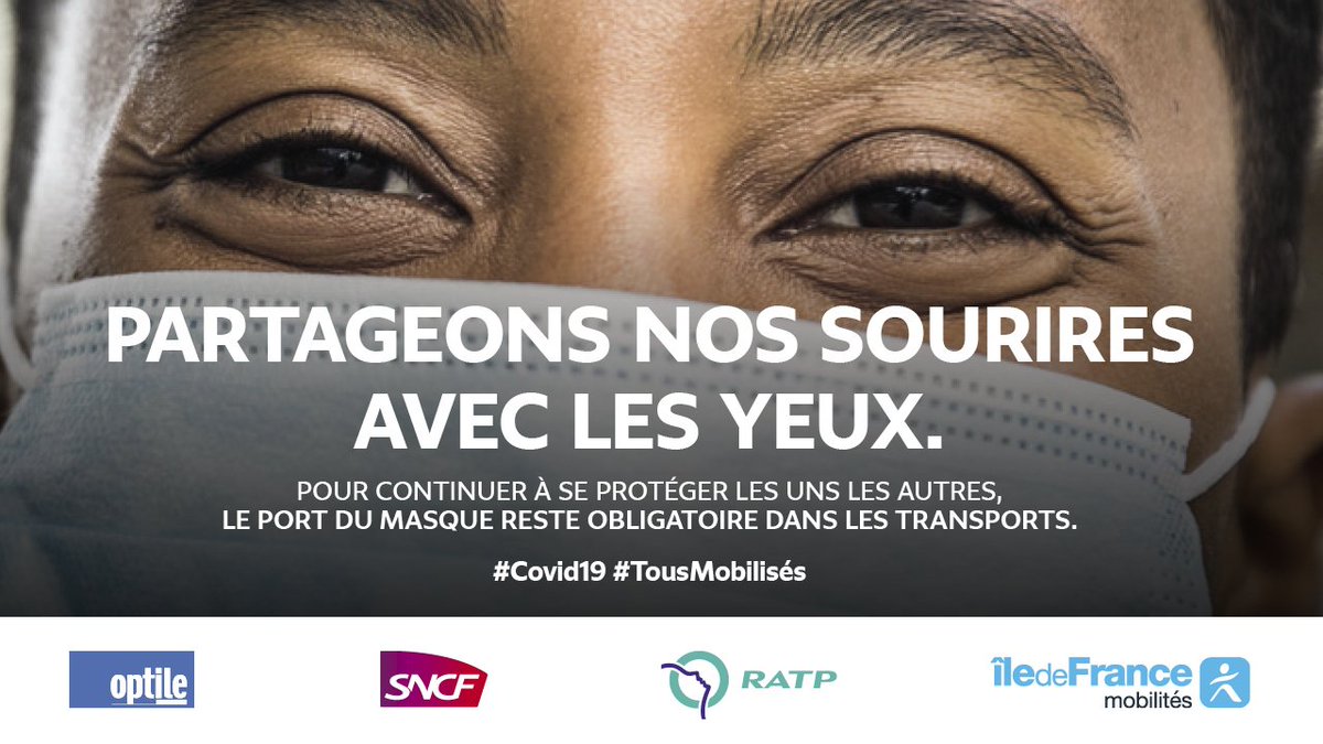 🎉😃 Aujourd'hui c'est la fin du masque en intérieur. Malgré tout, et compte tenu de la promiscuité, le masque reste obligatoire dans les transports de voyageurs collectifs 😷.  Encore quelques semaines à tenir 💪
#tousresponsables 
<a href="/SorayaSNCF/">BOUZID Soraya</a> <a href="/assetouaparicio/">Assetou APARICIO</a> <a href="/TransilienSav/">Transilien SAV</a>