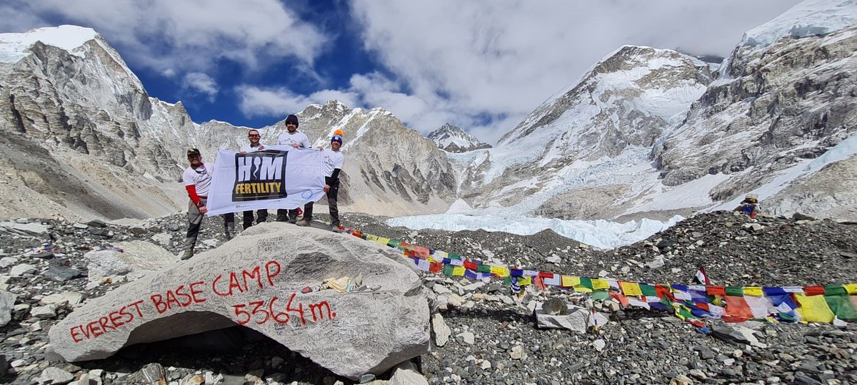 FertilityNUK's tweet photo. Huge congratulations, they have only went and did it!! Everest base camp reached. 
What a huge achievement for the team. This is for all the men out there struggling with fertility so that you know you're not alone. 
https://t.co/584P18Tk2B https://t.co/LgY9ppj6Kk