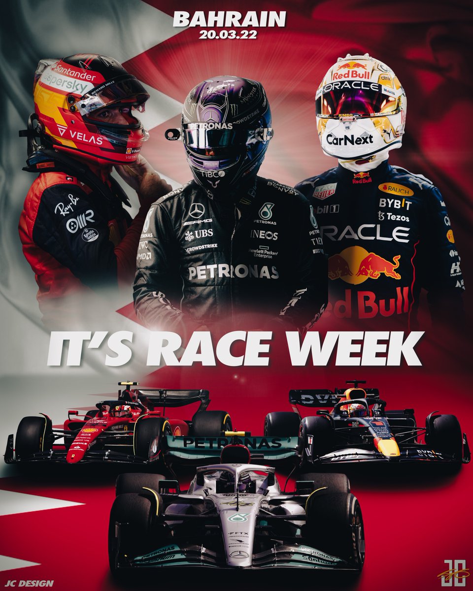JC Design on X: "The First of Many It's Race Week! @F1 @ScuderiaFerrari  @MercedesAMGF1 @redbullracing #F1 #BahrainGP #ItsRaceWeek  https://t.co/LSvTzJm9p9" / X