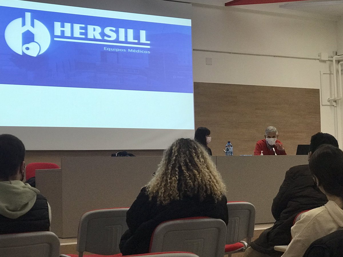 Emprende_Rua's tweet photo. Excelente ponencia por parte de Benjamín Herránz  ( Presidente) y Maite Jumilla exalumna de nuestro ÍES sobre la empresa familiar Hersill , empresa Mostoleña fabricante y distribuidor de equipos médicos I+D+i , poniendo en valor la tecnología española y el empleo de calidad ! https://t.co/GKn7ErMRv9
