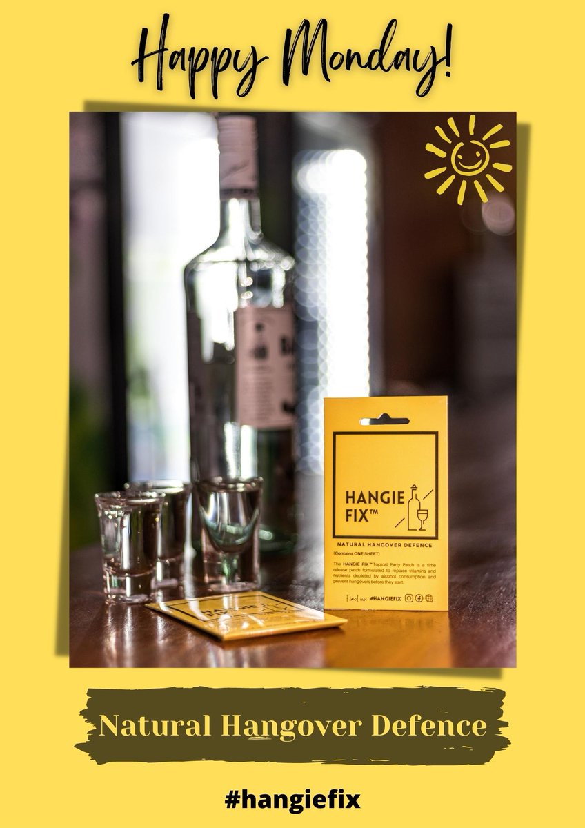 HangieFix's tweet image. Happy Monday Everyone! 😁
#hangiefix #hangoverpatch #hangiefixke #MondayMotivation