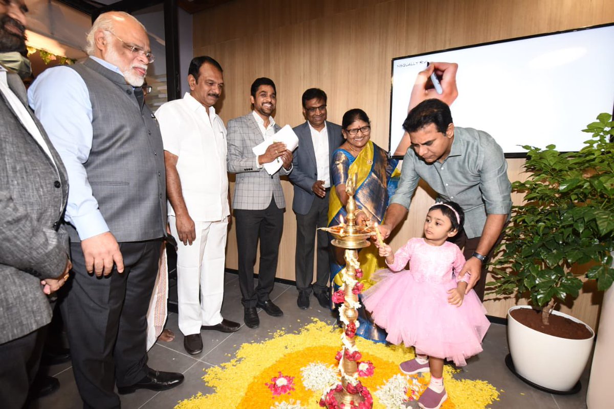 MinisterKTR's tweet photo. IT and Industries Minister @KTRTRS formally inaugurated @Gramener’s new state-of-the-art development and research office in Hyderabad. Gramener is a New Jersey-based data science and storytelling company. https://t.co/6YLuOrONFm