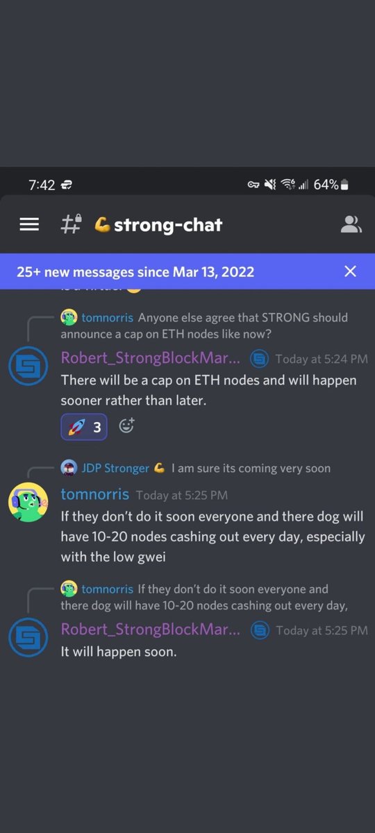 Matius_locks's tweet photo. Your eth $strong nodes might become pots of gold in the future. It's confirmed now they will be capped, and Moss has previously indicated they will be tradable. Price is distraction. https://t.co/OcLjL61p9n