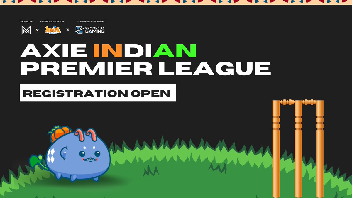 MisfitsMeta's tweet photo. Axie Indian Premier League ⚔️

✍️Register for Northern Qualifiers -
https://t.co/YYROBdlG0W

✍️Register for Southern Qualifiers -
https://t.co/HLFNQ6XnnW

✍️Register for Western Qualifiers -
https://t.co/doZOVzmRAW

✍️Register for Eastern Qualifiers -
https://t.co/V30Nu5KGB3 https://t.co/oO70CdYc5Q