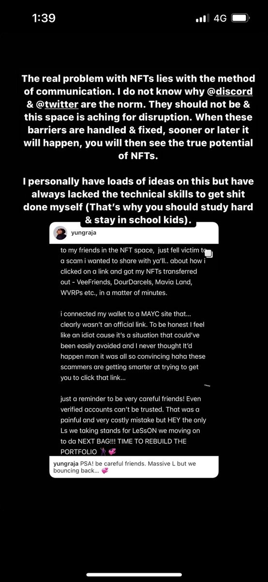 The real &amp; current problems with the NFT space. #nft #problem #crypto #community #twitter #discord #nfts