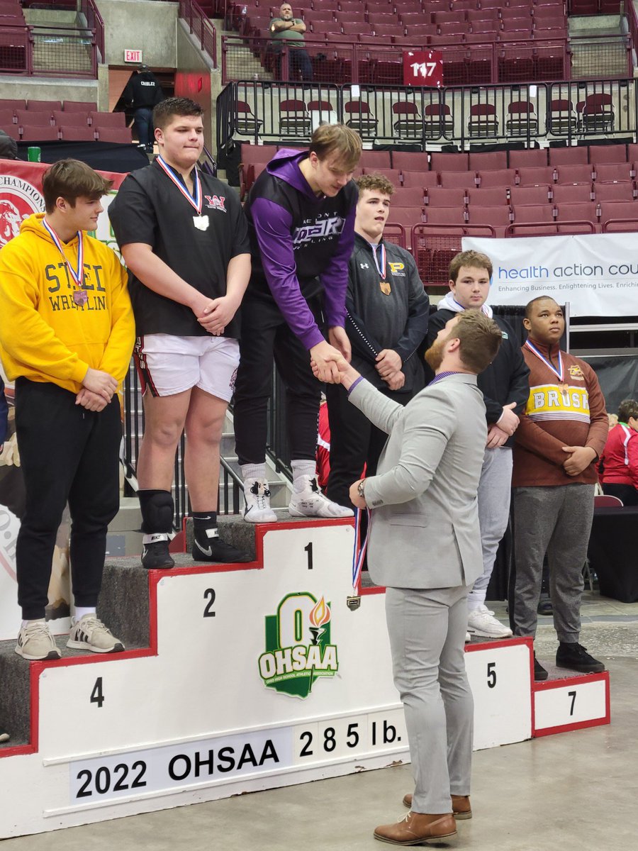 noahprice01's tweet photo. Hard to find words to explain how insanely proud and happy I am for @EthanGreen72   It’s been 62 years since Fremont Ross brought a title home and today we made history. Congrats buddy https://t.co/r2gOYmAHLq