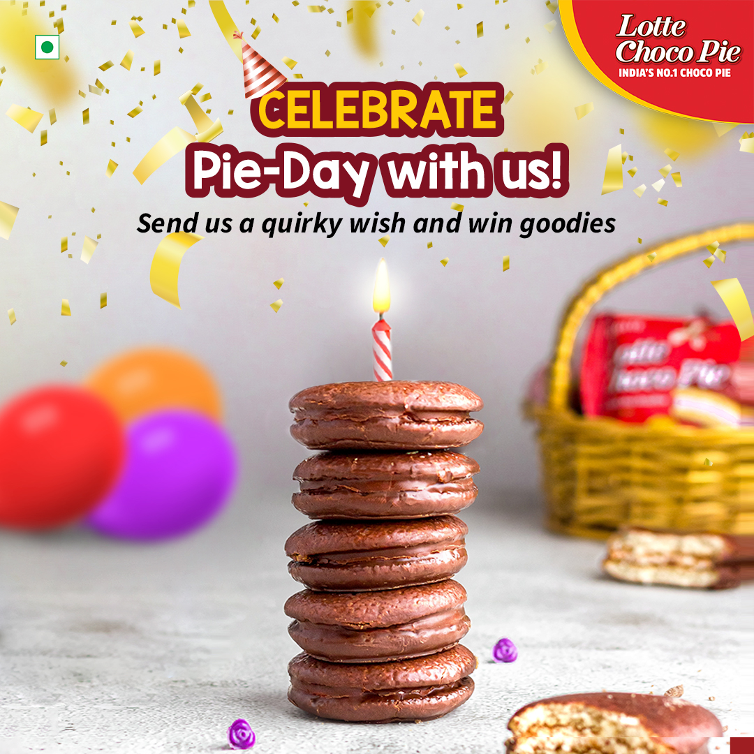 lotte_india's tweet photo. It’s our birthday and we want to hear your wishes.
The top 10 creative wishes will get exciting Amazon vouchers worth Rs 200.
#pausewithpie #Pausetoplay #IndiaKaPausebutton #powerofpie #lotteindia #lottechocopie https://t.co/PIl8ahbGpV