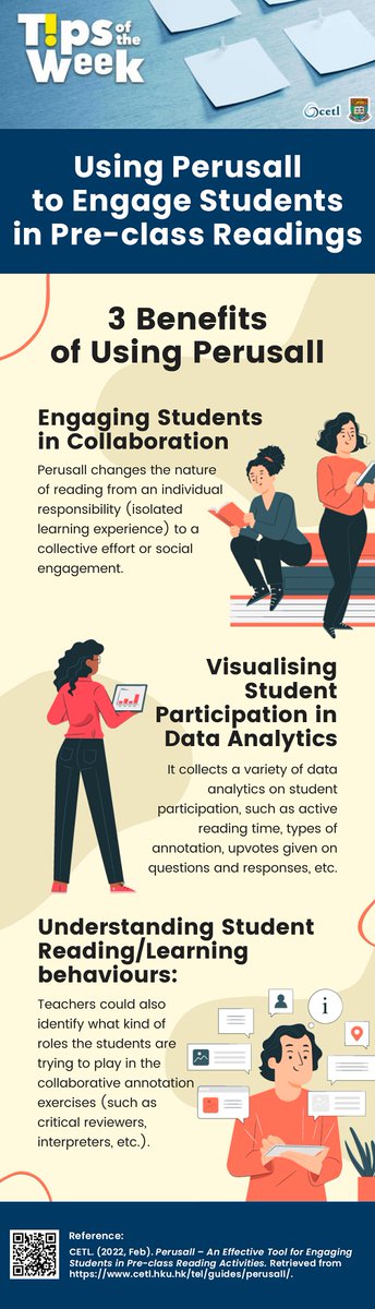 CeciliaKYChan's tweet photo. How can we get students engaged in pre-class readings? Recent studies reveal that Perusall is an effective solution to engage students in the preparation tasks. Click here to find out more about Perusall: https://t.co/Te4CXRMJEE #CETLTipsofTheWeek https://t.co/ZWz6ic1a3p