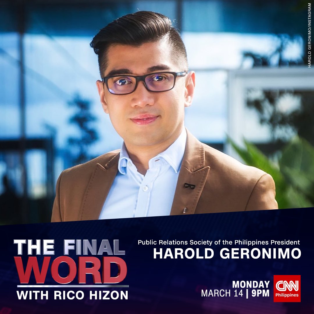 newswatchplusph's tweet photo. Do political endorsements of celebrities translate to votes?

Public Relations Society of the Philippines president @harold_geronimo shares his thoughts about this tonight on #TheFinalWord with @RicoHizon. https://t.co/gso7CEBEhb