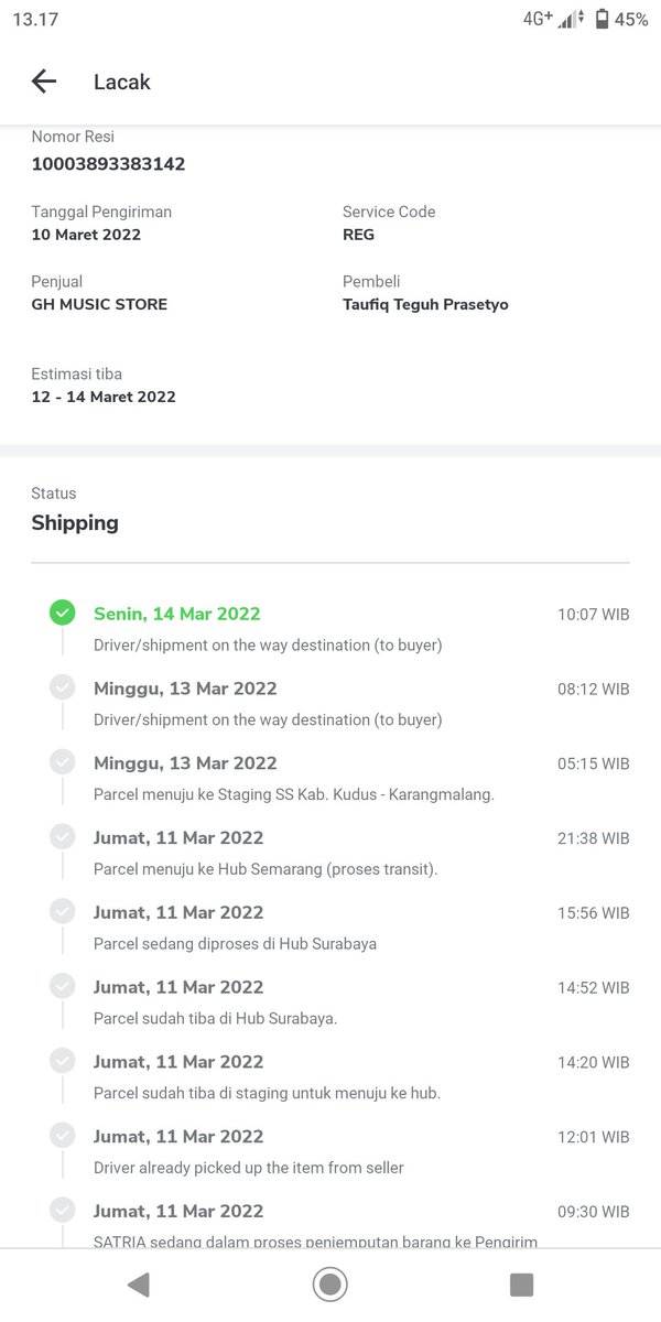nft2913's tweet photo. #anteraja @anteraja_id paket tanggal 10 - 14 masih belum juga sampai. Tolong di bantu. Itu di kirim apa gak sebenernya https://t.co/0w6vzbDRWK