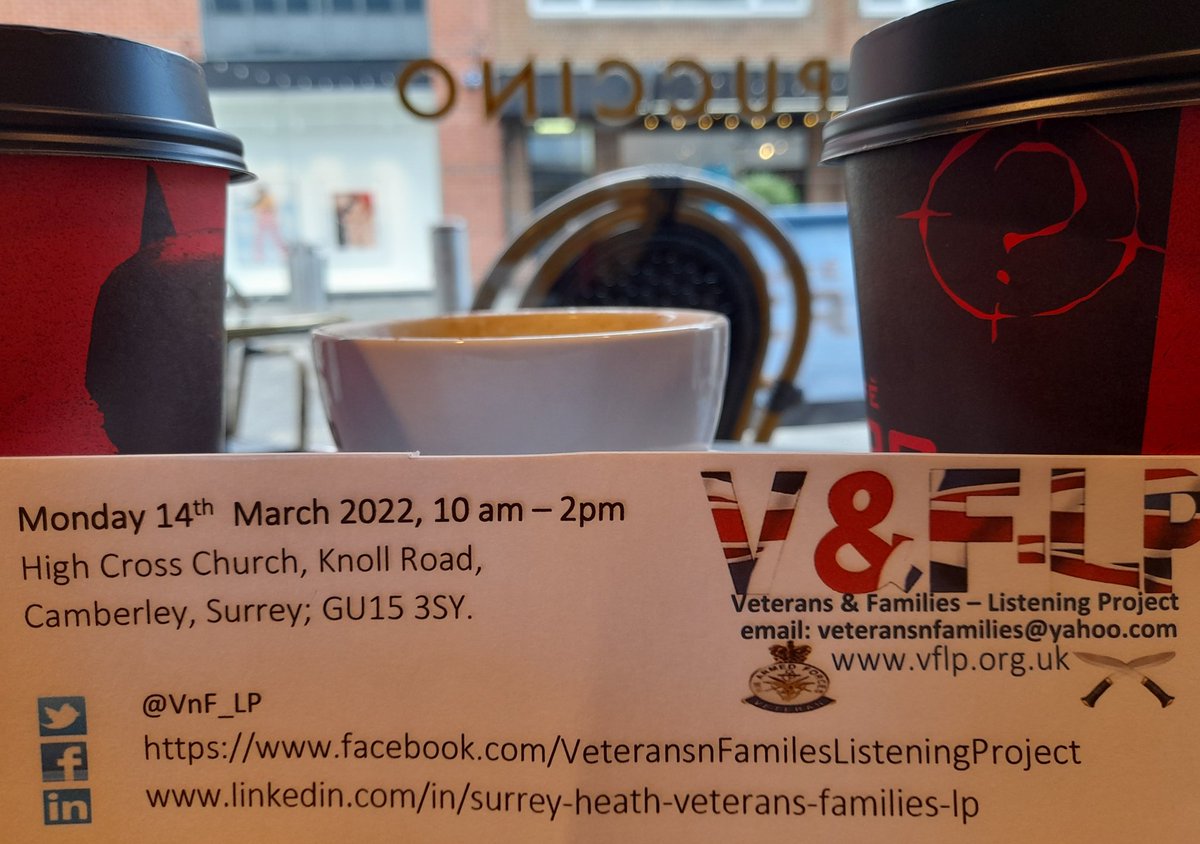PPpsss... Pass it on <a href="/VnF_LP/">Veterans & Families - Listening Project (V&F-LP)</a> drop-in will be open 2 Day Monday 14th March why pop-in... Based <a href="/HighCrossChurch/">High Cross Church, Camberley</a> GU15 3SY. See you there from 10 am <a href="/richwbfbs/">BFBS Richard Wyeth</a> <a href="/KeyserSosse/">KeyserSosse</a> <a href="/dkennars65/">Debra Kennard</a> <a href="/Aldershot_PRU/">Wavell House</a> <a href="/CarersSurrey/">Action for Carers</a> @rogernield2703 <a href="/SSAFASurrey/">SSAFA Surrey</a> <a href="/debbielouise1/">💕🇬🇧 Deb’s 🇬🇧💕</a> <a href="/TaMaraPhoto3/">📸𝐓𝐚𝐌𝐚𝐫𝐚 📸</a> <a href="/markweb73/">Mark 🏴󠁧󠁢󠁥󠁮󠁧󠁿🇬🇧 also known as Accyhammer🎗</a>