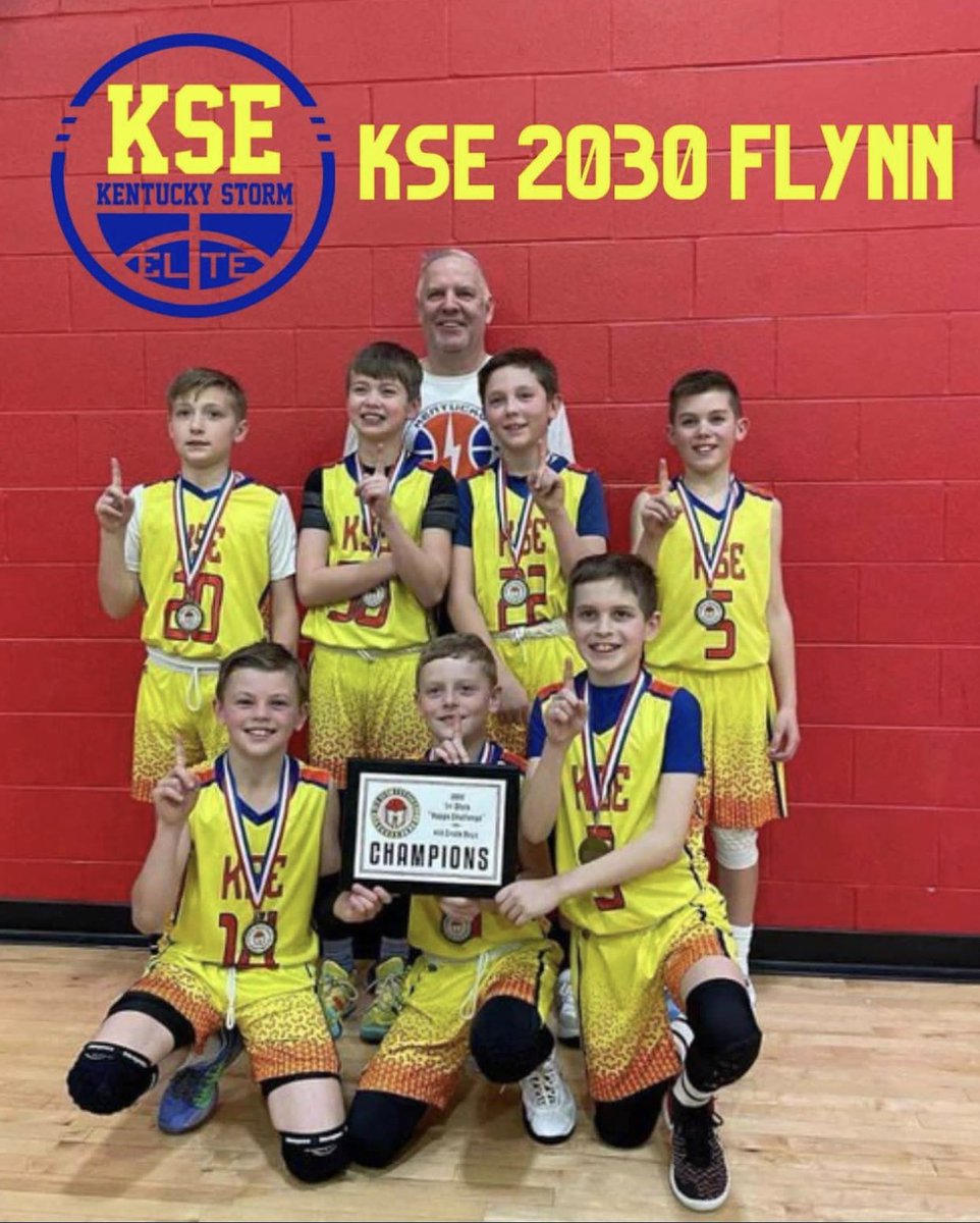 Coach_Reinhart's tweet photo. 🔥🔥 KSE 2030 FLYNN - CHAMPS 🔥🔥

🏆⭐️MBT Tri-State Hoops Challenge Champions ⭐️🏆 

So proud of these guys for putting up a good fight and pulling out the W! 💪🥇 #kse #KyStormElite #coachflynn #CHAMPS #mbt #tristatehoopschallenge https://t.co/Sak1Pi6eFH