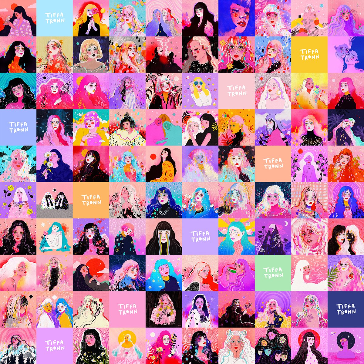 Sometimes you have to look back to look forward ☺️✨ 89/100 unique 1/1s (in no particular order) 〰️ feels good to see them all together like this 🙏 Excited to fill those 11 placeholders! 🤭 Thanks for coming along for the ride! 💜✌️ opensea.io/collection/tif…