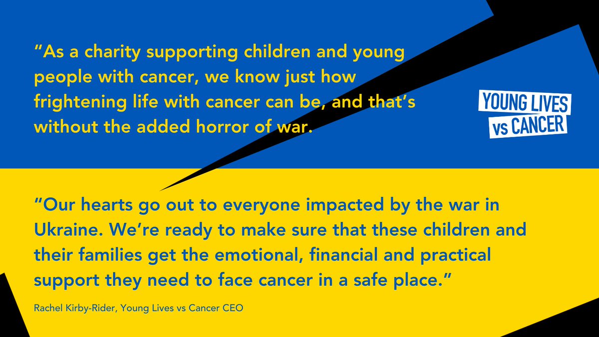 YLvsCancer's tweet photo. *NEWS* Young Lives vs Cancer is ready to support children with cancer from #Ukraine and their families who have arrived in the UK for treatment: https://t.co/oNftGjESpE #TeamYoungLives https://t.co/JNqSQsDErw