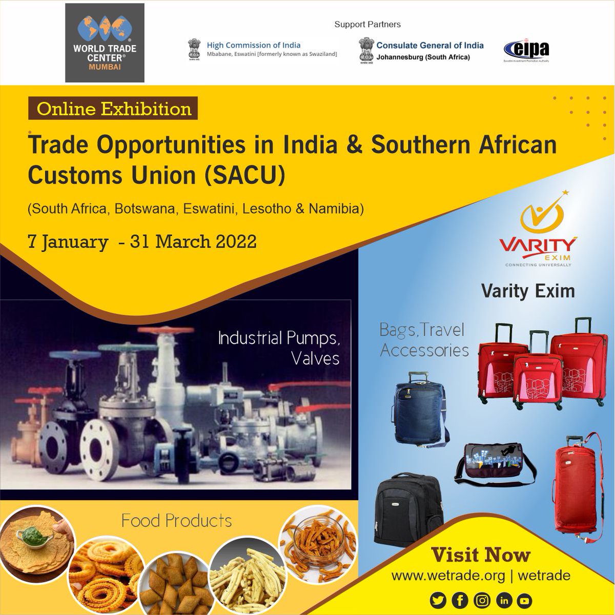 World_Trade_Exp's tweet photo. Exhibitor: Varity Exim

Visit Now : https://t.co/oUO7FndtY6

#opportunities #trader #bags #travel #food #snacks #industrialvalves #valve https://t.co/wXCJyjNzPF
