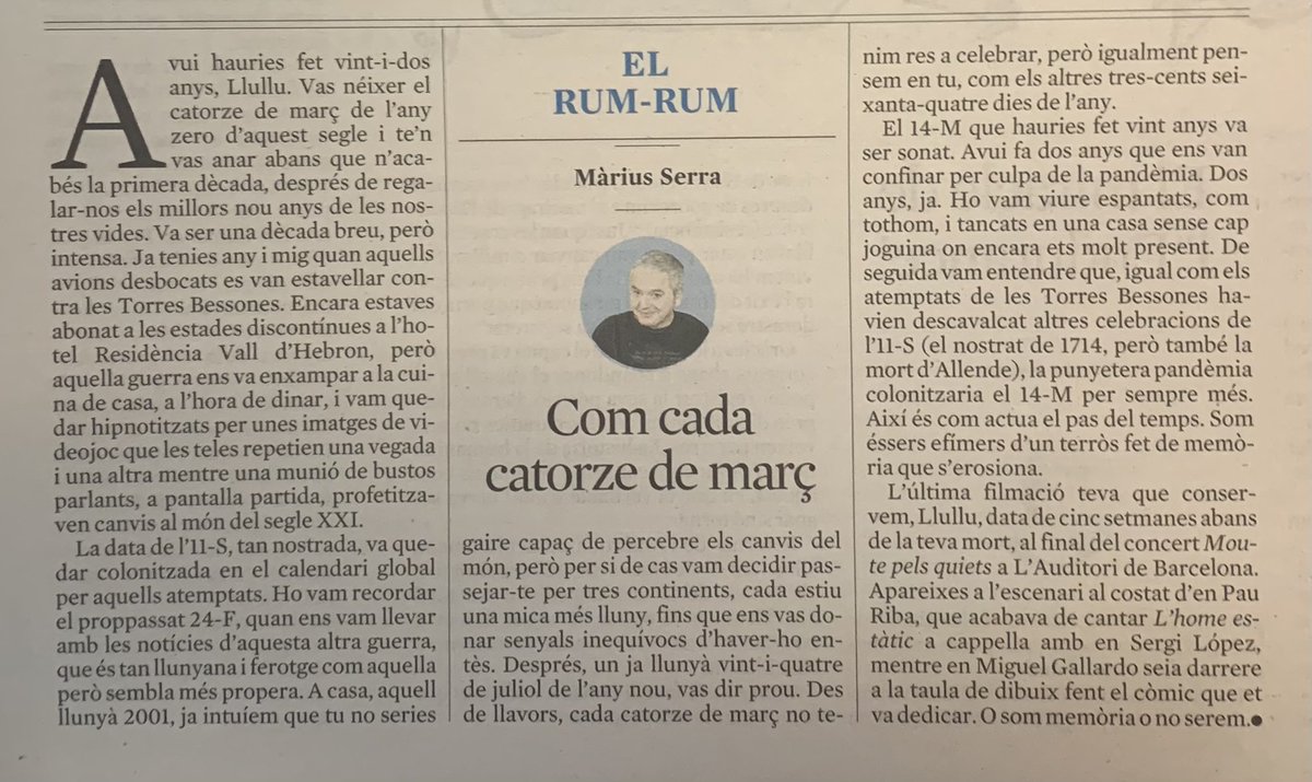 mariusserra's tweet photo. Com cada catorze de març https://t.co/dmZo8it8Kp