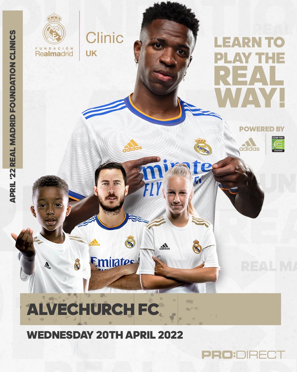 alvechurch_yj's tweet photo. Real Madrid Foundation Clinics powered by @CoerverEW in partnership with
@ProD_Soccer are coming to Alvechurch FC on Wednesday 20 th April 2022.
For more info on how you can;Play the Real Way; visit https://t.co/bH4pMPx35Z
@Fun_Realmadrid
#playtheREALway
#RealSpirit https://t.co/XEF03xHwah