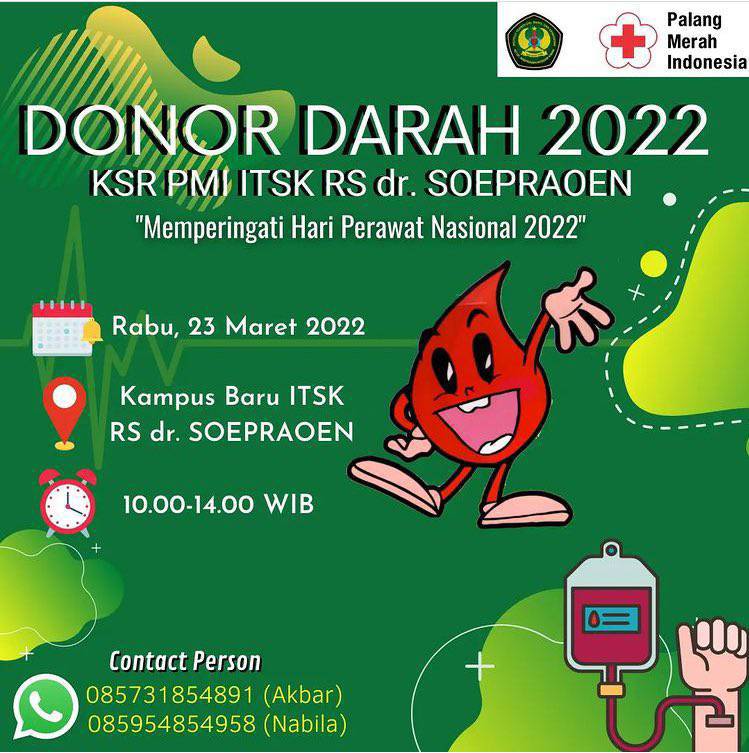Blood4LifeID's tweet photo. #INFO #DonorDarah #Malang | 23 Maret 2022 | 10.00-14.00 | Kampus Baru ITSK RS dr. Soepraoen | @yulian_rizki @bhawikarsucare @SNgalamfess @bepositivenurse @PerawatIndo @KalimayaBaskara https://t.co/c3G1r1Qwls
